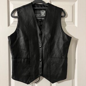 BIKERS DREAM APPAREL WOMEN’S LEATHER BIKER VEST size Large